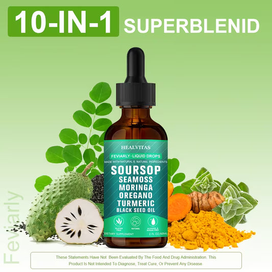 Soursop Graviola Liquid Drops – Vitamin C, Antioxidant Peaceful Pleasures