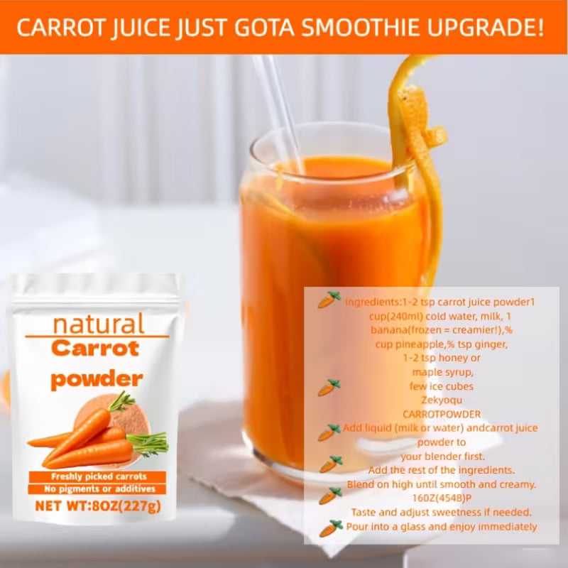 Carrot Powder Superfood Supplement | 227g | Gluten-Free Peaceful Pleasures