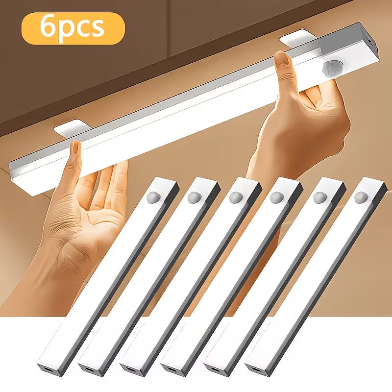 6pcs LED Motion Sensor Cabinet Light – USB Rechargeable Peaceful Pleasures
