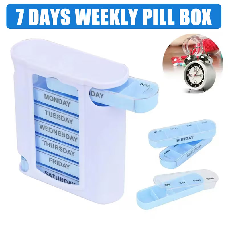 Weekly Pill Organizer 28 Compartments - Detachable Medicine Box