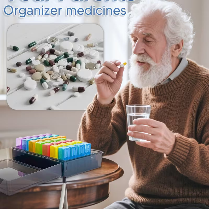 Monthly Pill Organizer – 32 Compartments, 3x Daily, 30-Day Peaceful Pleasures