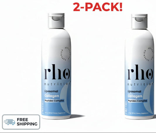 Two bottles of rho nutrition on a white background with '2-Pack!' text.