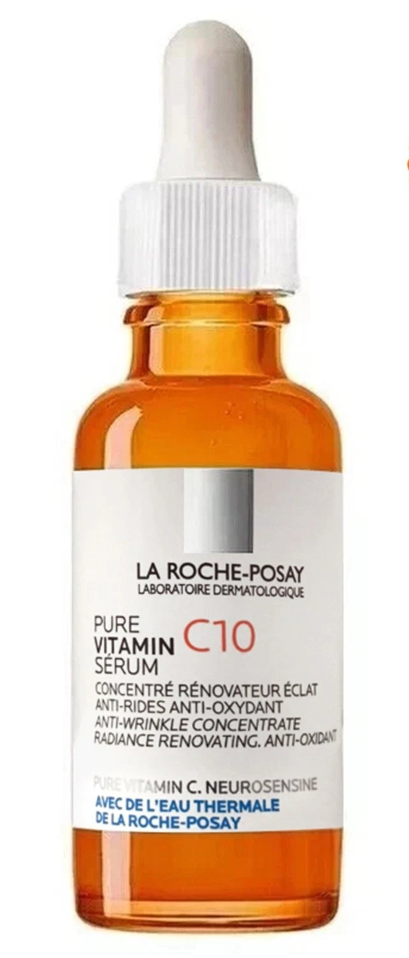La Roche-Posay Pure Vitamin C10 serum bottle with dropper on a white background, featuring a 'Hot Sale' badge.