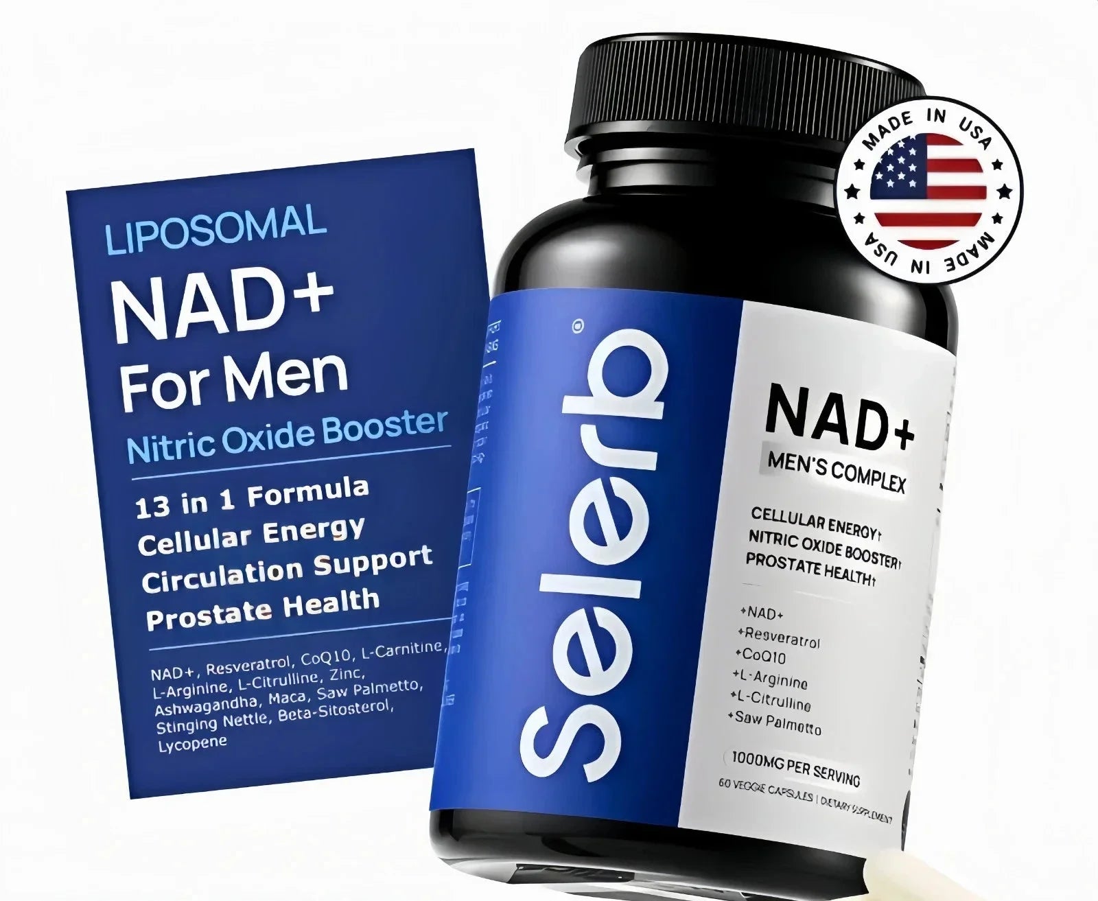 NAD+ Men's Complex 1000mg – 60 Capsules Peaceful Pleasures