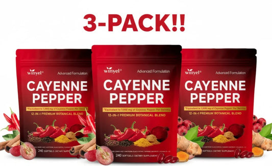 Cayenne Pepper Softgels – Heart, Vein & Blood Vessel Support (240ct) – 3-Pack Peaceful Pleasures