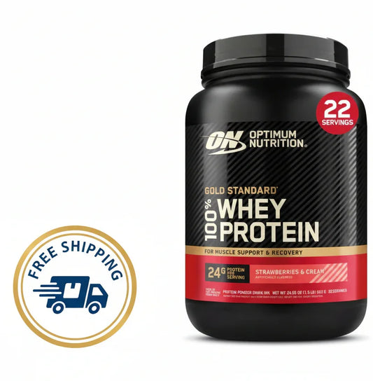 Optimum Nutrition Gold Standard 100% Whey Protein Powder, Strawberries & Cream, 1.5 lb (682g), 22 Servings Peaceful Pleasures Health and Wellness