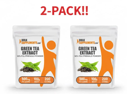 BulkSupplements Green Tea Extract (50% Polyphenols) Powder - 2 Pack Peaceful Pleasures