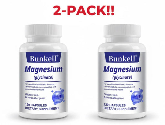 Magnesium Glycinate 120 Capsules – Gluten Free & Hypoallergenic (2 Pack) Peaceful Pleasures Health and Wellness