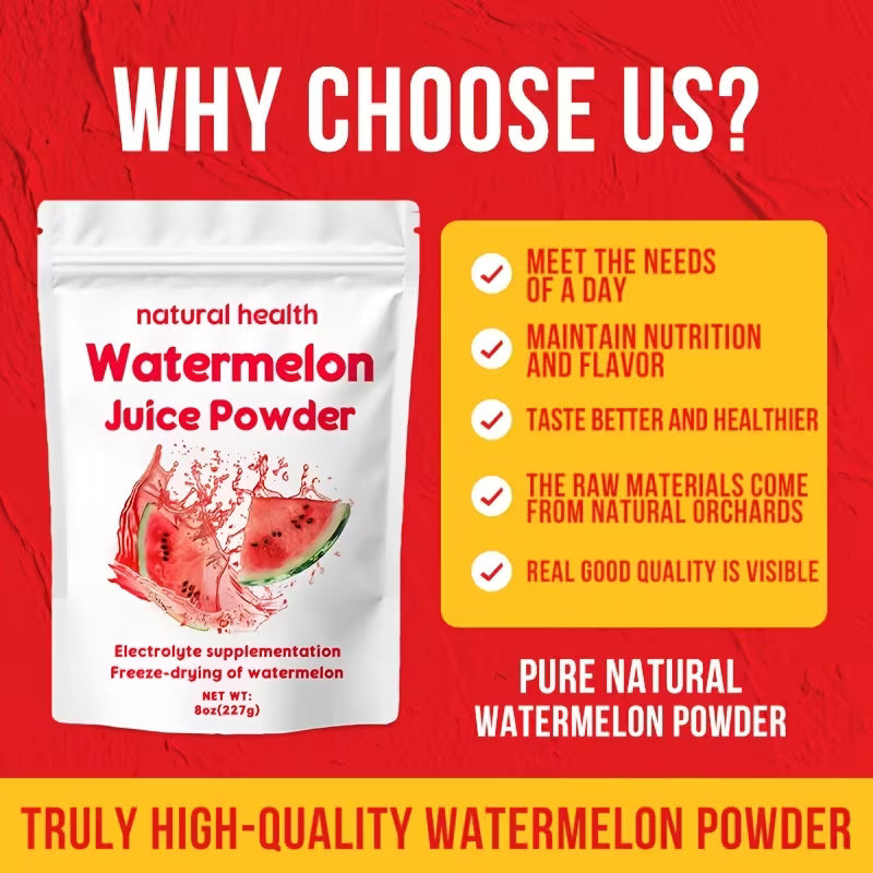 Natural Watermelon Juice Powder Freeze-Dried | Vitamin C | 8oz Peaceful Pleasures