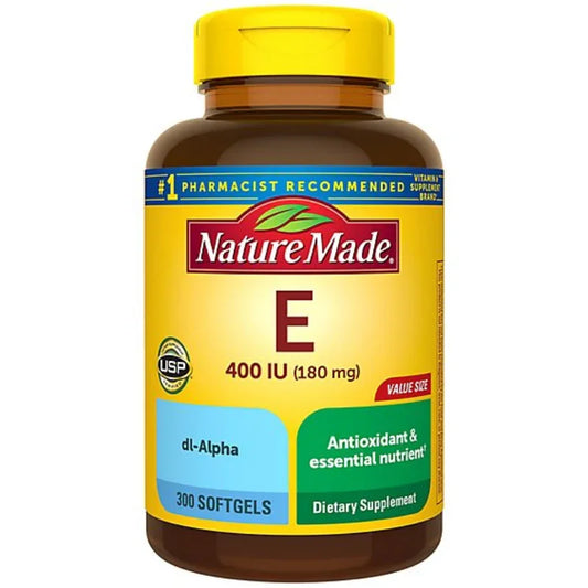 Nature Made Dietary Supplement Softgels Vitamin E 400 IU dl-Alpha - 300 Count Nature Made Dietary Supplement Softgels Vitamin E 400 IU dl-Alpha - 300 Count