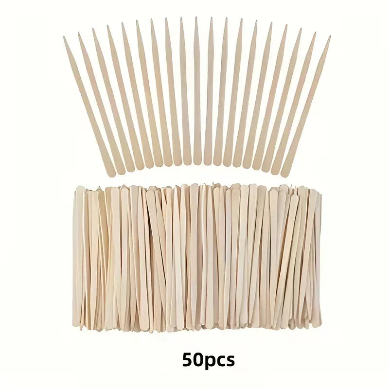 50 Wooden Eyebrow & Facial Hair Remover Sticks Peaceful Pleasures