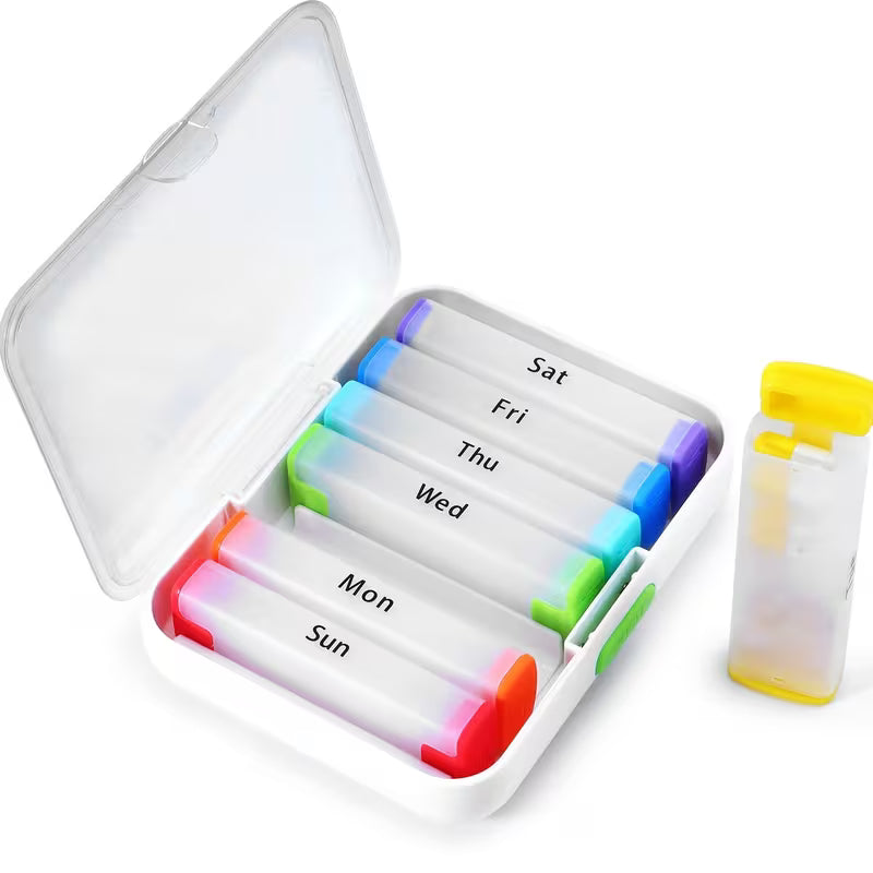 Weekly Pill Organizer 2 Times A Day | 7-Day AM PM Travel Pill Case Peaceful Pleasures