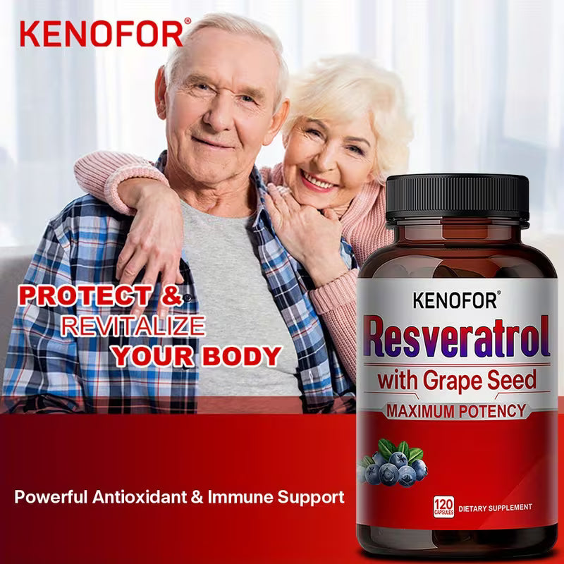 Resveratrol 1500mg – Grapeseed & Ashwagandha | 120 Capsules Peaceful Pleasures
