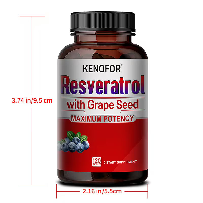 Resveratrol 1500mg – Grapeseed & Ashwagandha | 120 Capsules Peaceful Pleasures