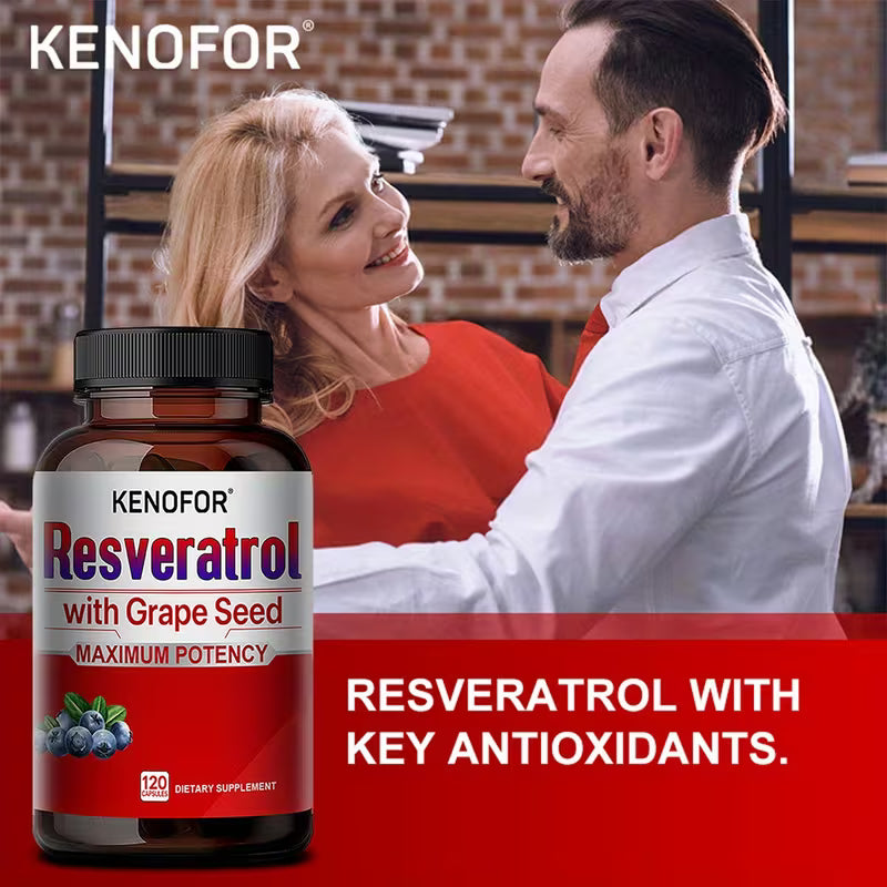 Resveratrol 1500mg – Grapeseed & Ashwagandha | 120 Capsules Peaceful Pleasures