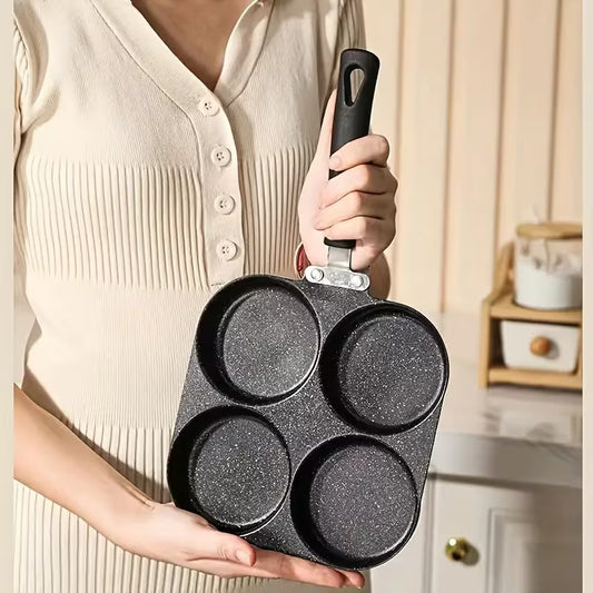 Four-in-One Cast Iron Egg Boiler & Non-Stick Frying Pan Peaceful Pleasures Health and Wellness