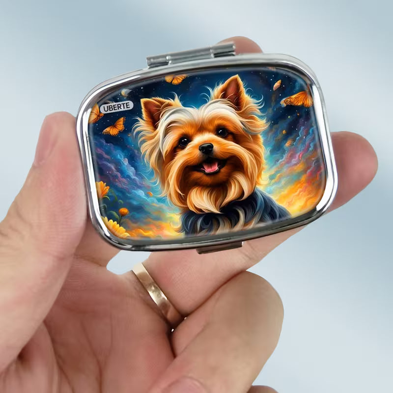 4-Pack Puppy Themed Metal Medicine & Jewelry Box Peaceful Pleasures