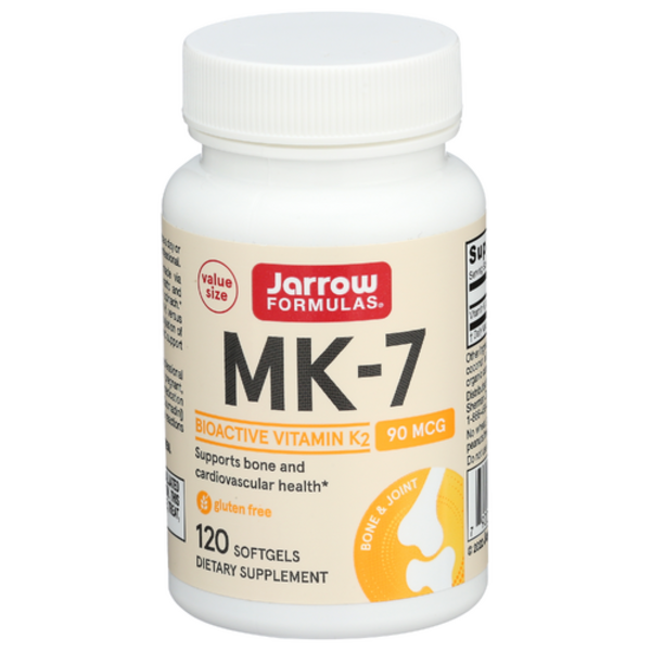 Jarrow Formulas MK-7 dietary supplement bottle on a white background