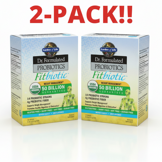 Two boxes of Dr. Formulated Probiotics Fitbiotic on a white background with '2-Pack!!' text above.