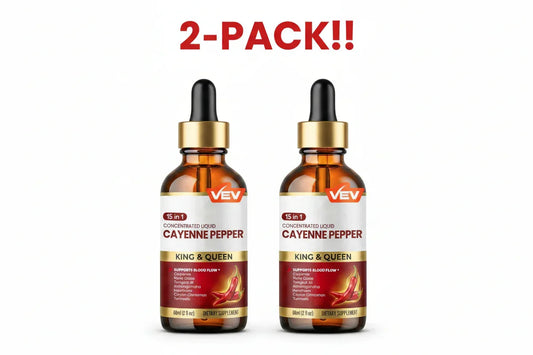 VEV Cayenne Pepper Supplement Liquid Drops 2-Pack 4 Fl Oz Peaceful Pleasures