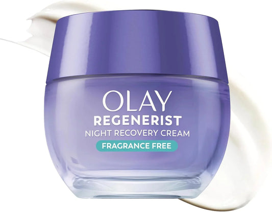 Olay Regenerist Night Cream UNSCENTED, 1.7 oz Fragrance-Free Face Moisturizer with Triple Collagen Complex, Niacinamide, and Pro-Vitamin B5 Peaceful Pleasures Health and Wellness