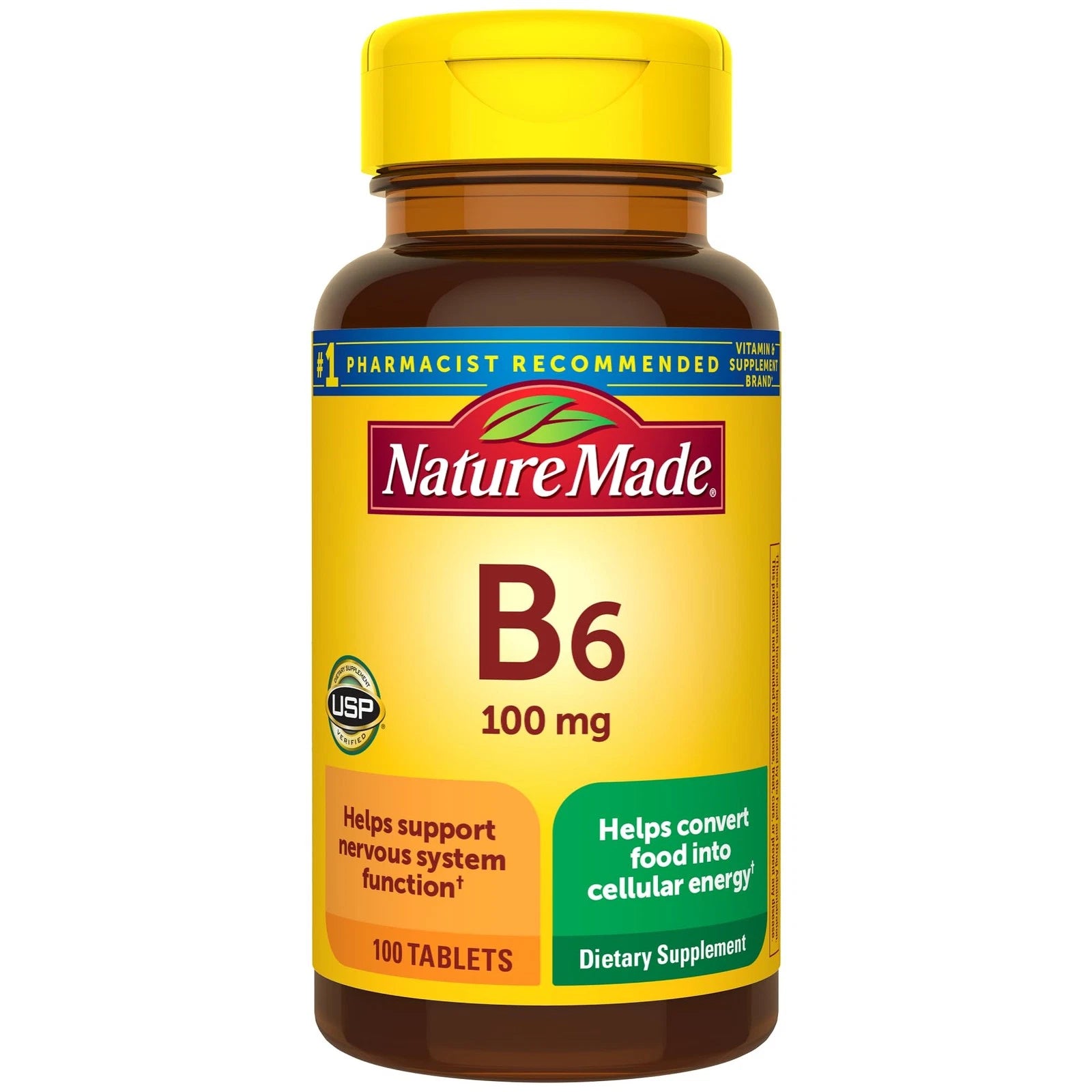 Nature Made Vitamin B6 supplement bottle on a white background