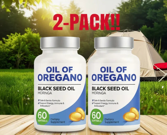 Oregano Oil Softgels with Black Seed & Moringa, 60 Capsules – 2 Pack Peaceful Pleasures