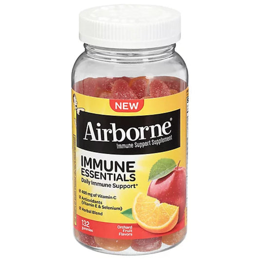 Airborne immune support supplement bottle on a white background