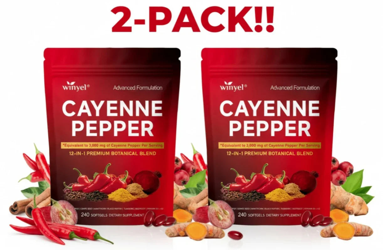 Cayenne Pepper Softgels – Heart, Vein & Blood Vessel Support (2-Pack / 480ct) Peaceful Pleasures