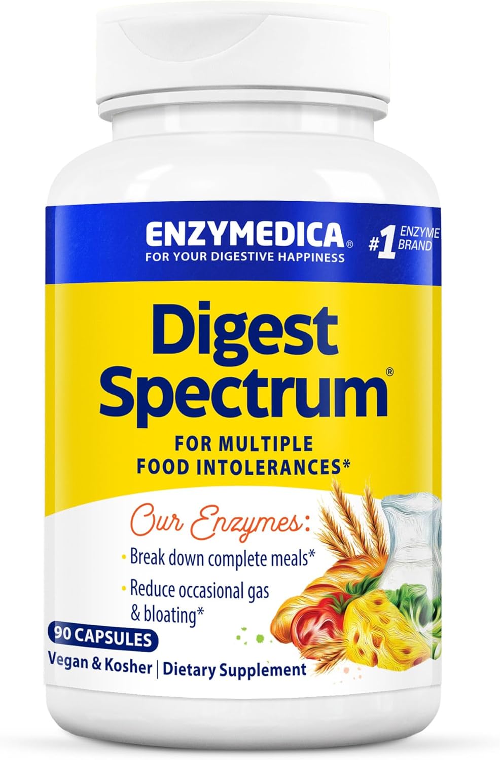 Enzymedica Digest Spectrum supplement bottle on a white background