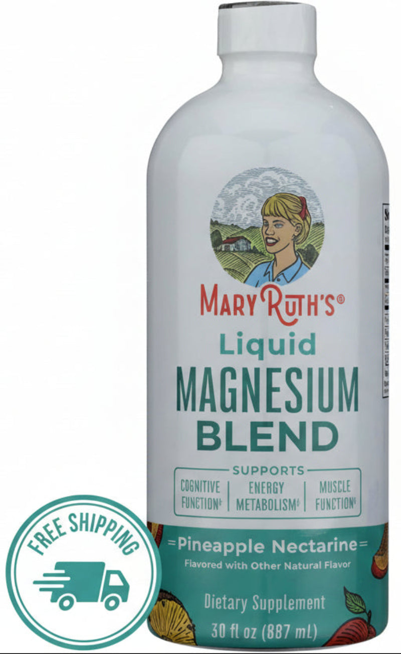 Mary Ruth's Liquid Magnesium Blend supplement bottle with label on a white background