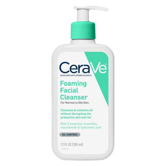 CeraVe Foaming Facial Cleanser – Normal to Oily Skin, 12 fl oz Facial Cleanser CeraVe