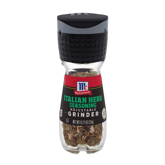 McCormick Italian Herb Seasoning adjustable grinder on a white background