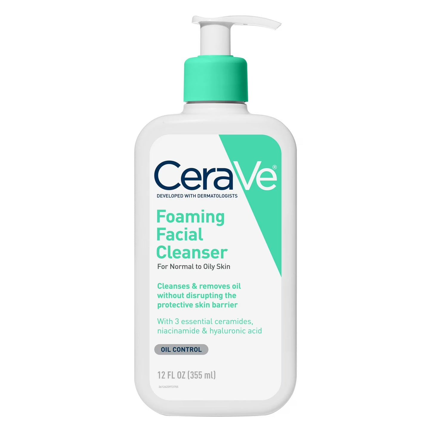 CeraVe Foaming Facial Cleanser – Normal to Oily Skin, 12 fl oz (2-Pack) Facial Cleanser CeraVe
