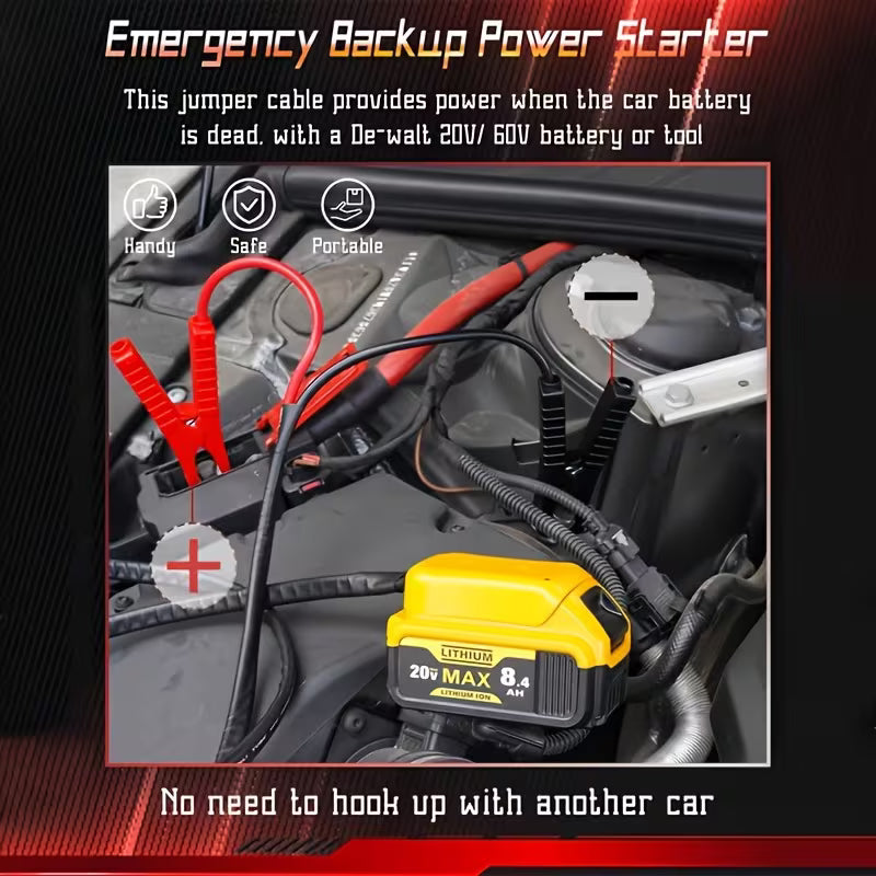 DeWalt Battery Jump Starter Cable with Adapter (18V/20V) Peaceful Pleasures