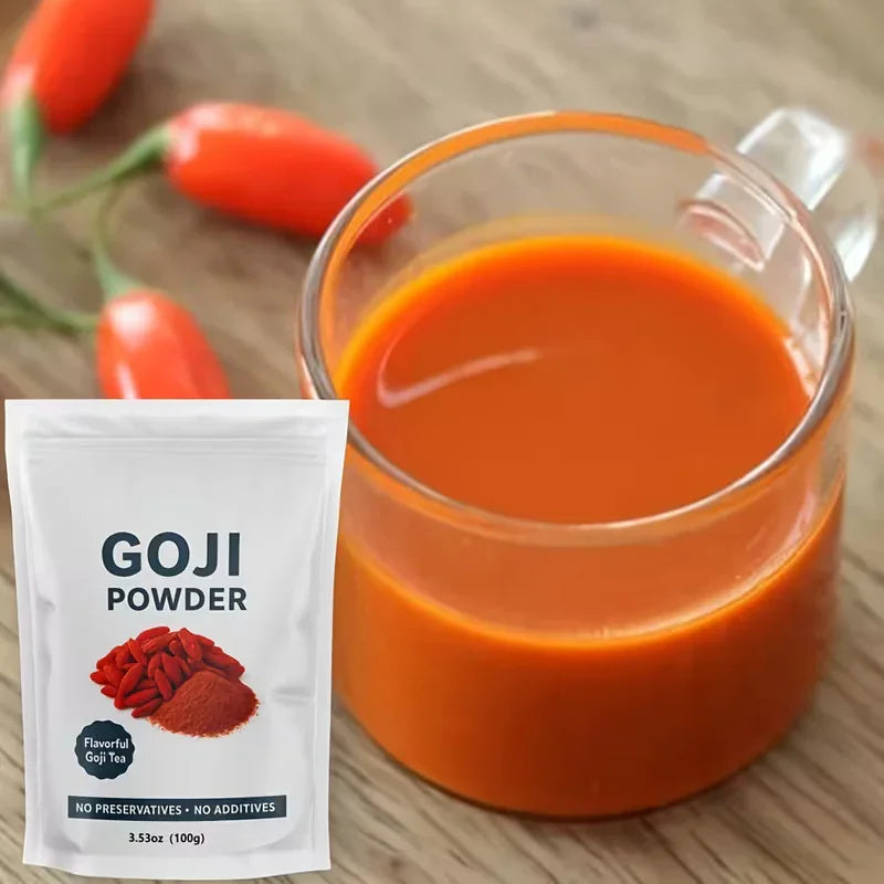 Goji Berry Juice Powder 100g – Freeze-Dried Wolfberry Powder Peaceful Pleasures