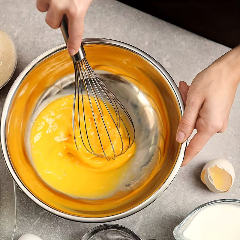 3-Piece Manual Whisk Set – Stainless Steel Egg Beater Peaceful Pleasures