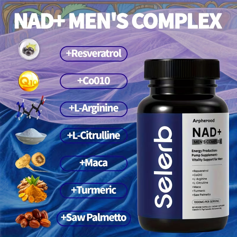 NAD+ Men's Complex 1000mg – 60 Capsules Peaceful Pleasures