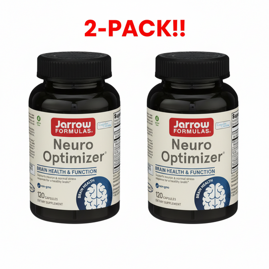 Two bottles of Jarrow Formulas Neuro Optimizer on a white background with '2-Pack!' text.