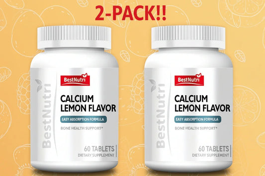 Lemon Flavor Calcium Tablets – BestNutri CGMP (2-Pack) Peaceful Pleasures