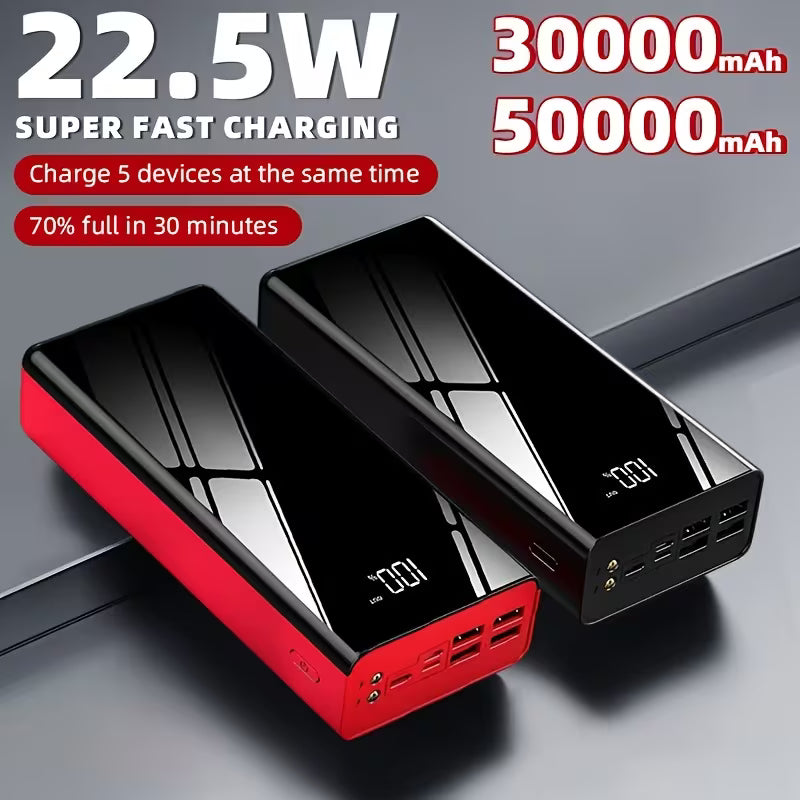 30000mAh/50000mAh Portable Power Bank – 22.5W Fast Charge Peaceful Pleasures