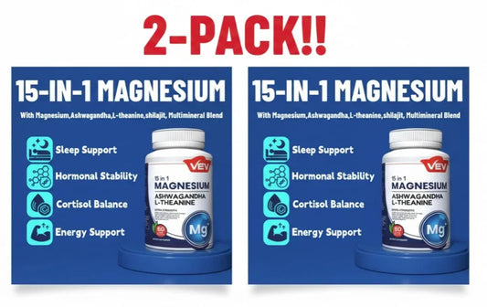 15-in-1 Magnesium Complex – Glycinate & Citrate Capsules (2-Pack) Peaceful Pleasures Health and Wellness