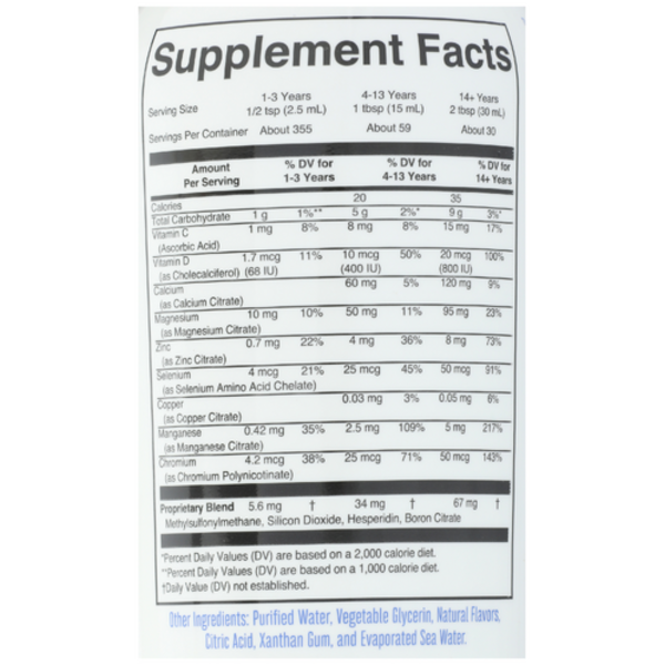Supplement facts label on a white background