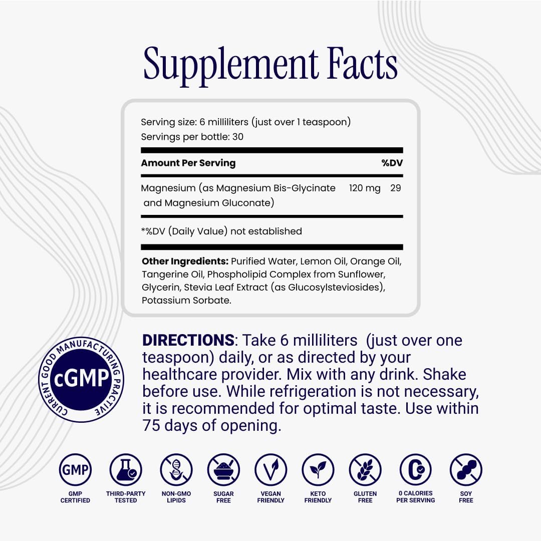 Supplement facts label with directions and certification logos on a white background