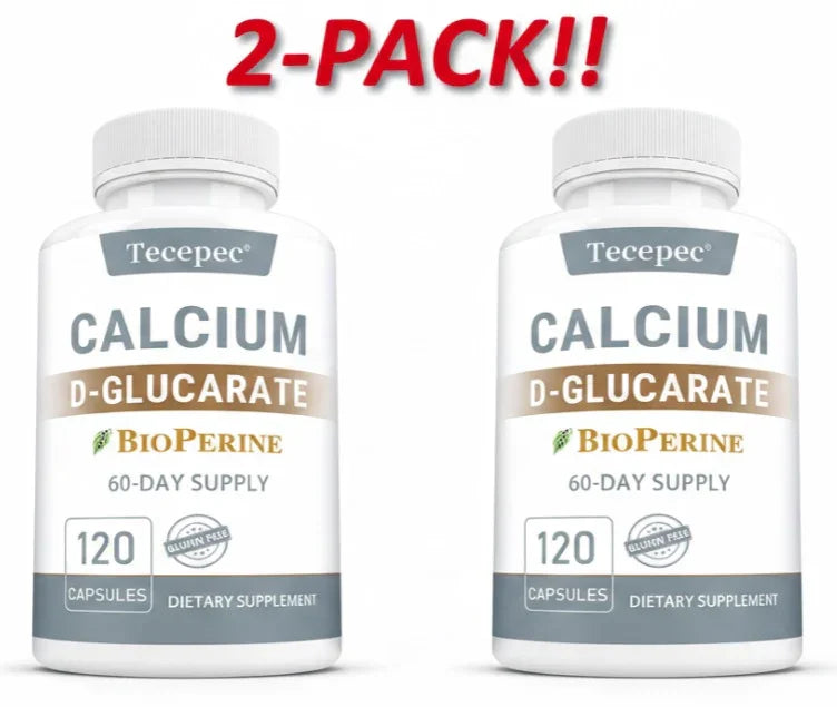 Calcium D-Glucarate 500mg + Black Pepper | Liver & Bone Health – 2 Pack (240 Capsules) Peaceful Pleasures