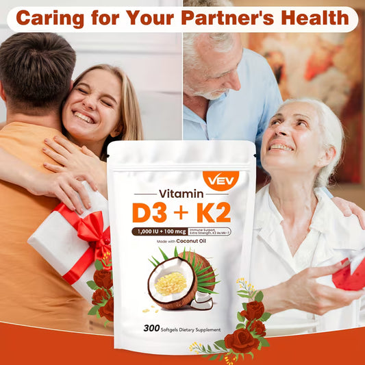 Vitamin D3 + K2 Softgels | 1000 IU + 100mcg MK-7 | Bone Health Peaceful Pleasures