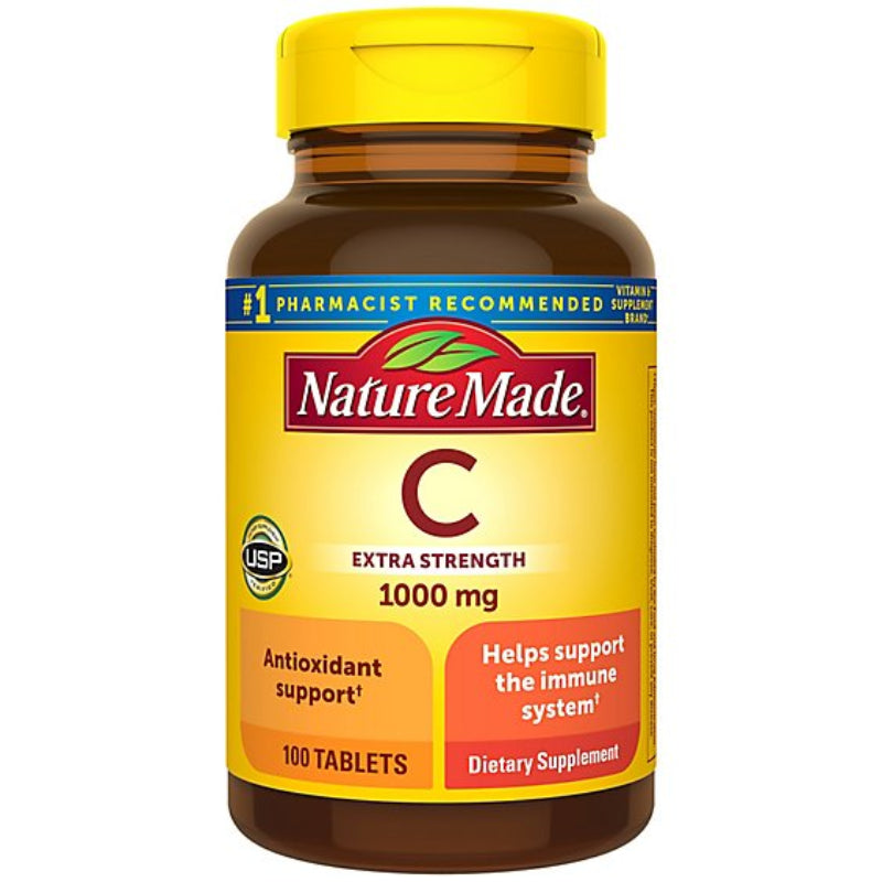 Nature Made Vitamin C supplement bottle on a white background
