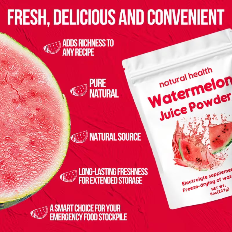 Natural Watermelon Juice Powder Freeze-Dried | Vitamin C | 8oz Peaceful Pleasures