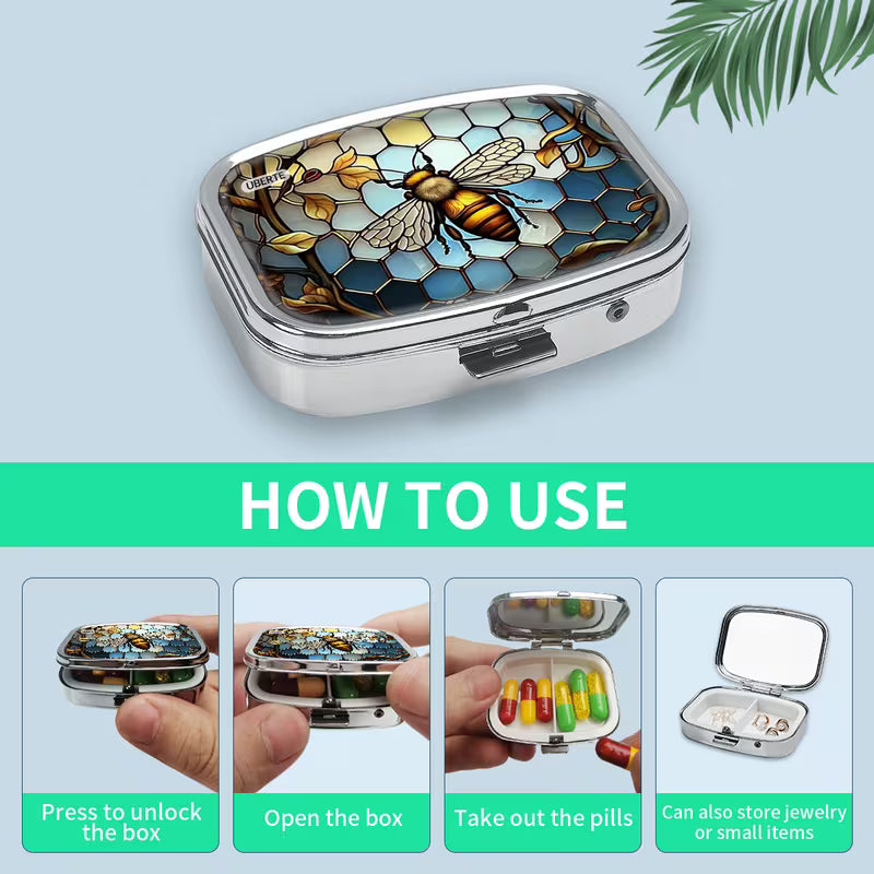 Gold Bee Hummingbird Metal Pill & Jewelry Box (4pcs) Peaceful Pleasures