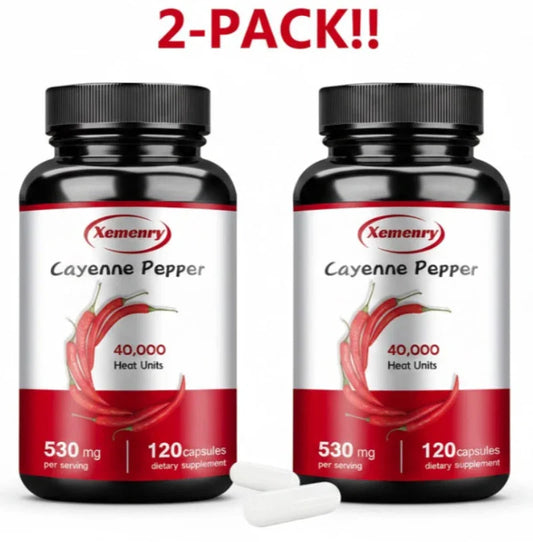 Cayenne Pepper 530mg – 2-Pack (240 Capsules Total) Peaceful Pleasures